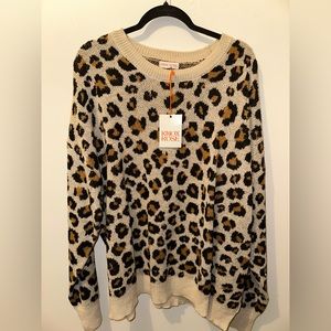 Cheetah Print Oversized Sweater